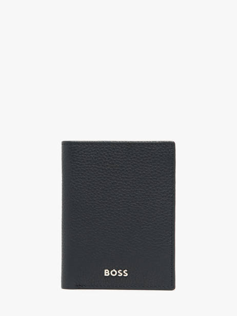Kaarthouder Leder Hugo boss Blauw grained HLE416N